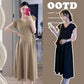 Maternity dress Summer Wear Slimming Elegant V-neck Skirt Summer 2025 New Short-sleeved Long Skirt