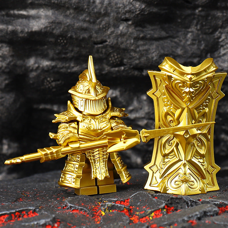 Black High Tower Knight Frost Silver Barrier Battle Guard Soul Third Party Minifigure Building Block Toy Boy Compatible with Lego Foreign Trade