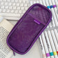 Korean Hj-006 High-Looking Pencil Bag, Transparent Mesh Stationery Bag, Simple Handbag, Cosmetic Bag, Double-Layer Storage Bag