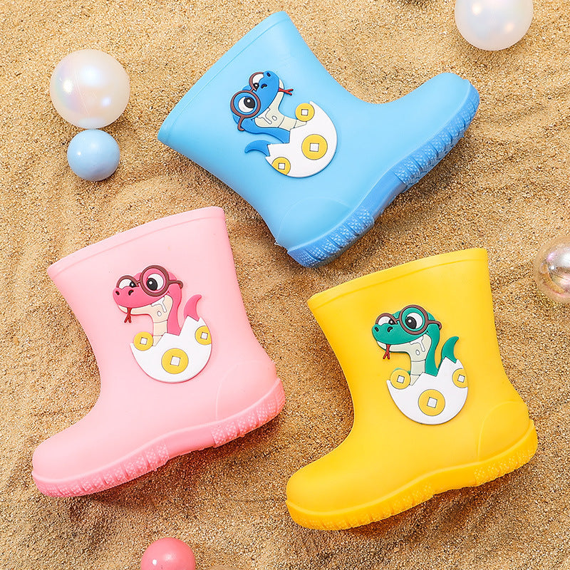 Children's water shoes in the tube boys baby waterproof rain boots girls students school children's rain boots children cartoon wholesale