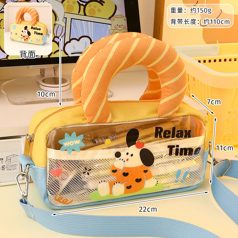 Good-Looking Student Handbag, Small Backpack, Cute Contrasting Color Small Shoulder Bag, Stationery Bag, Large Capacity Pencil Case