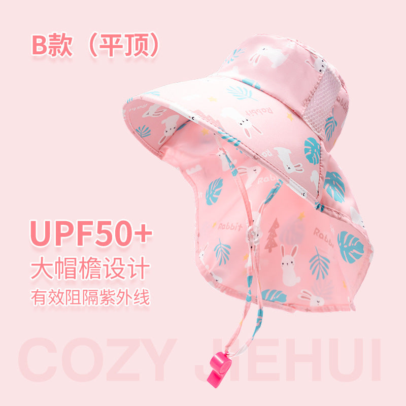 Children's Sunscreen Hat Summer Anti-UV Sun Hat for Boys Breathable Big Brim Girl's Fisherman Hat Sun Hat Thin