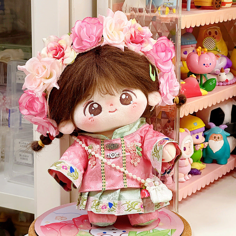 A generation of original genuine antique doll 20cm cotton doll clothes ancient Chinese clothing suit skirt