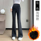 Pregnant women fleece-lined autumn and winter new goddess pants micro-pants split slim slim outer wear pants suit pants