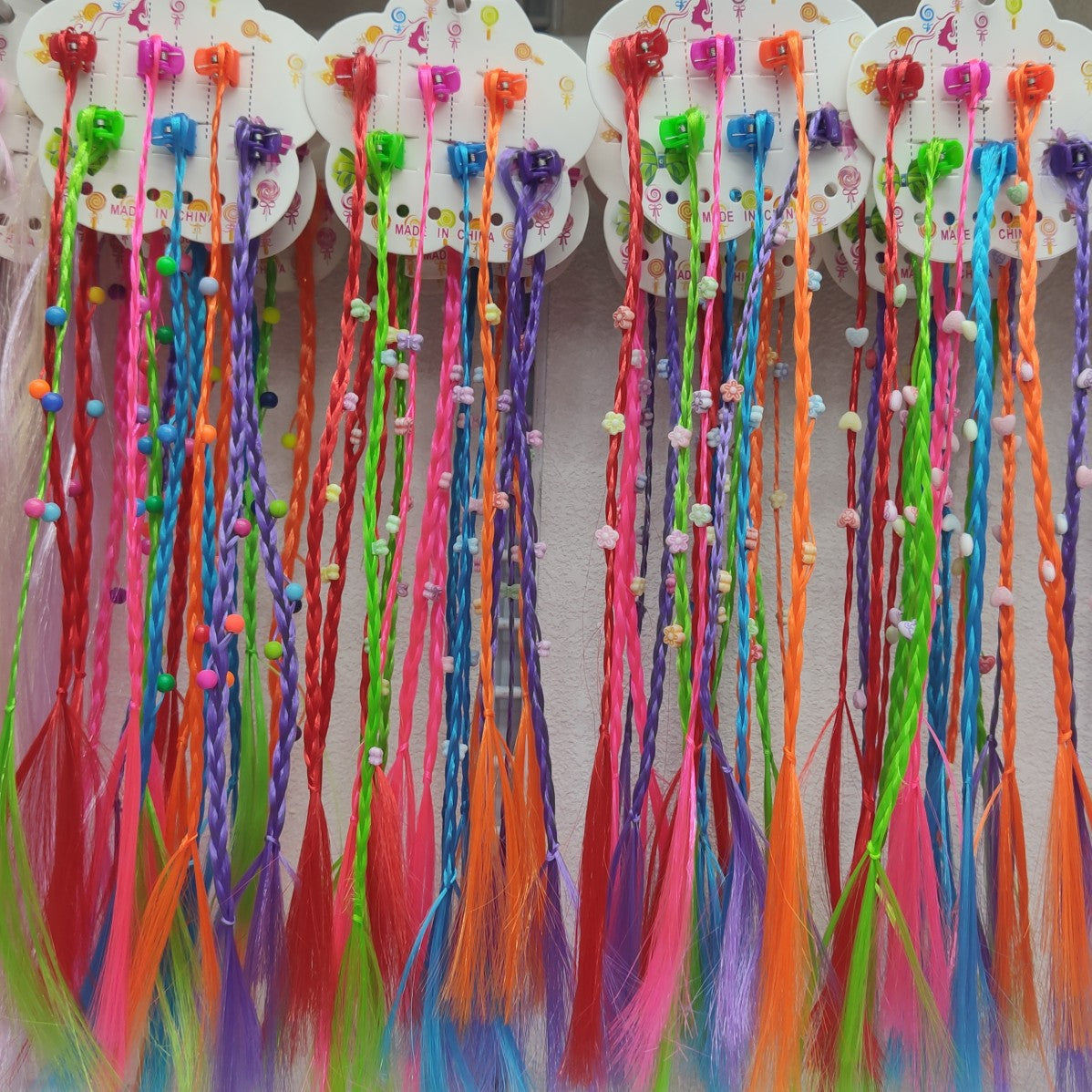 New Children's Colorful Clamp Small Braid Six-color Mixed Butterfly Love Five-pointed Star Wig Braid Performance Dirty Braids
