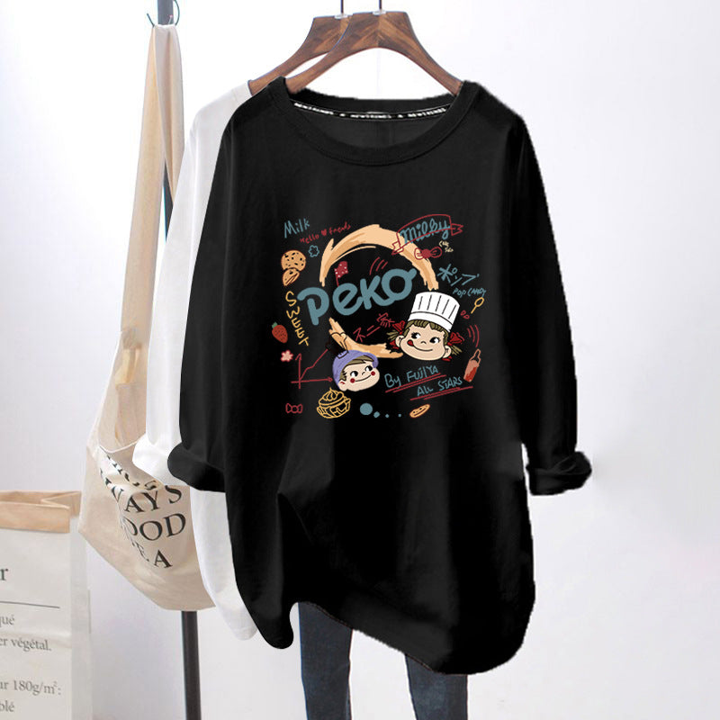 Breastfeeding Top Autumn Base Shirt Hot Mom's Out-of-the-way Breastfeeding Long-sleeved T-shirt for Spring and Autumn Postpartum Breastfeeding Clothes