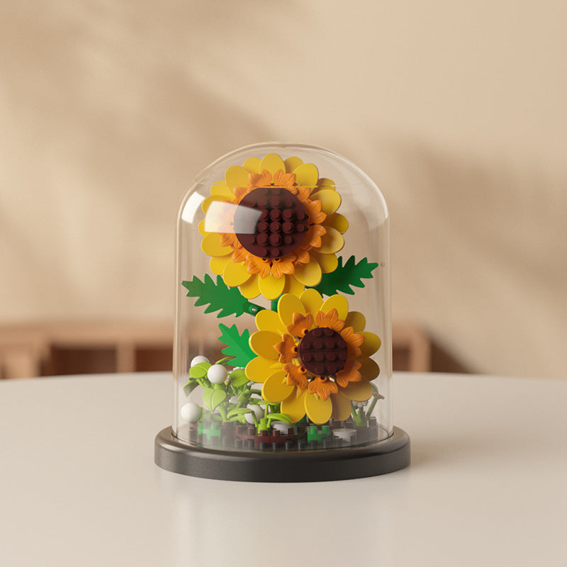 [wholesale generation] simulation of eternal flowers lily rose blocks compatible with Lego toy ornaments Valentine's Day gift