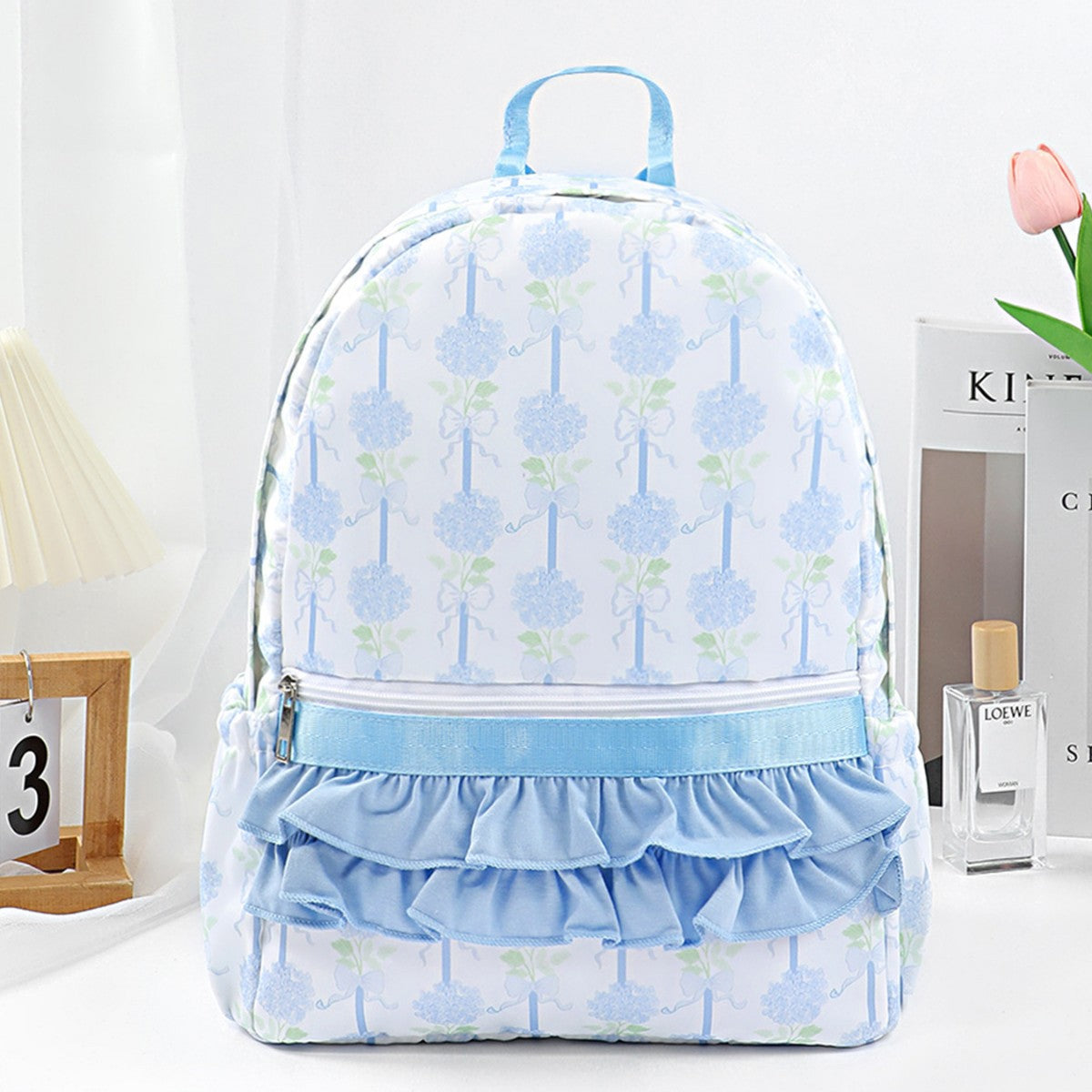 New Cross-Border Casual Backpack, Two-Layer Lace, Small Floral, Cute and Versatile School Bag, Multi-Functional and Simple for Going Out