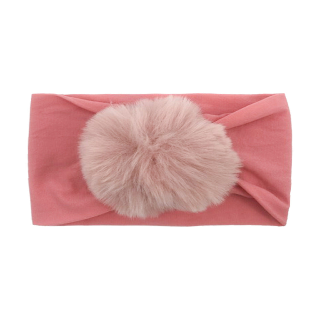 2023 new children's seamless hair band Europe and the United States new baby nylon fur ball headscarf baby hair band