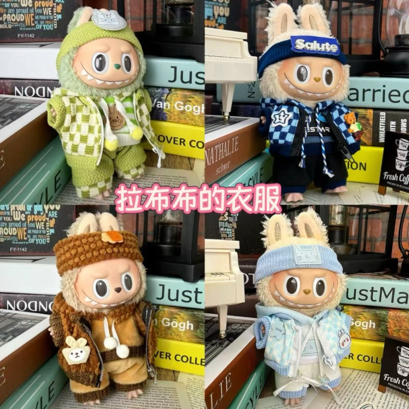 Suitable for 17cm Labubu Baby Clothes Doll Clothes Sweatshirt Winter Suit First and Third Generation Pendant