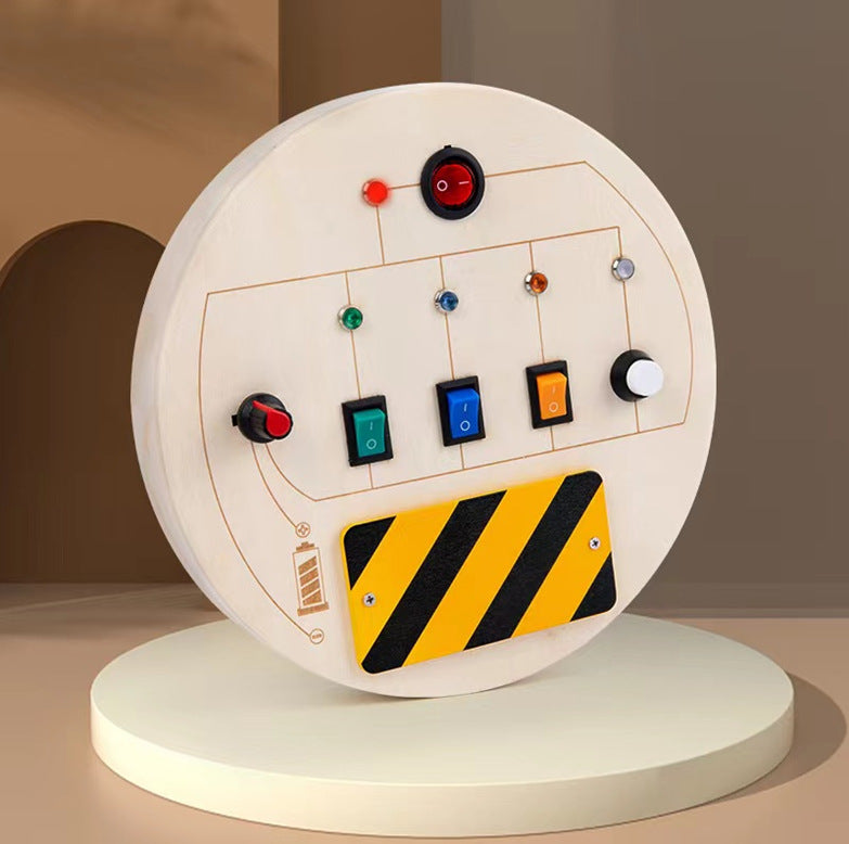 Children's Montessori Early Education Simulation Driving Steering Wheel Digital Switch Light Sound Busy Board Science and Education Aids Educational Toys