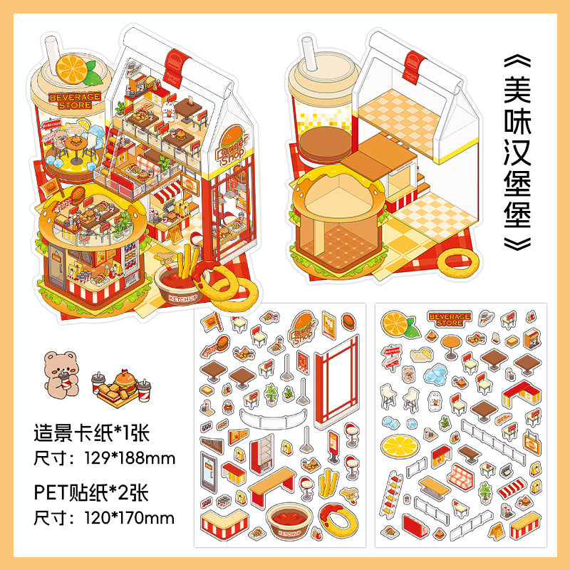 Infeel.Me Extra Large Scenery Stickers Today's Business Hours Open - Part Twelve DIY Journal Scene Stickers
