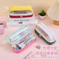Large-Capacity Durable and Washable Student Stationery Oxford Cloth Storage Bag Transparent Square and Round Pencil Bag Multi-Layer Portable Pencil Bag