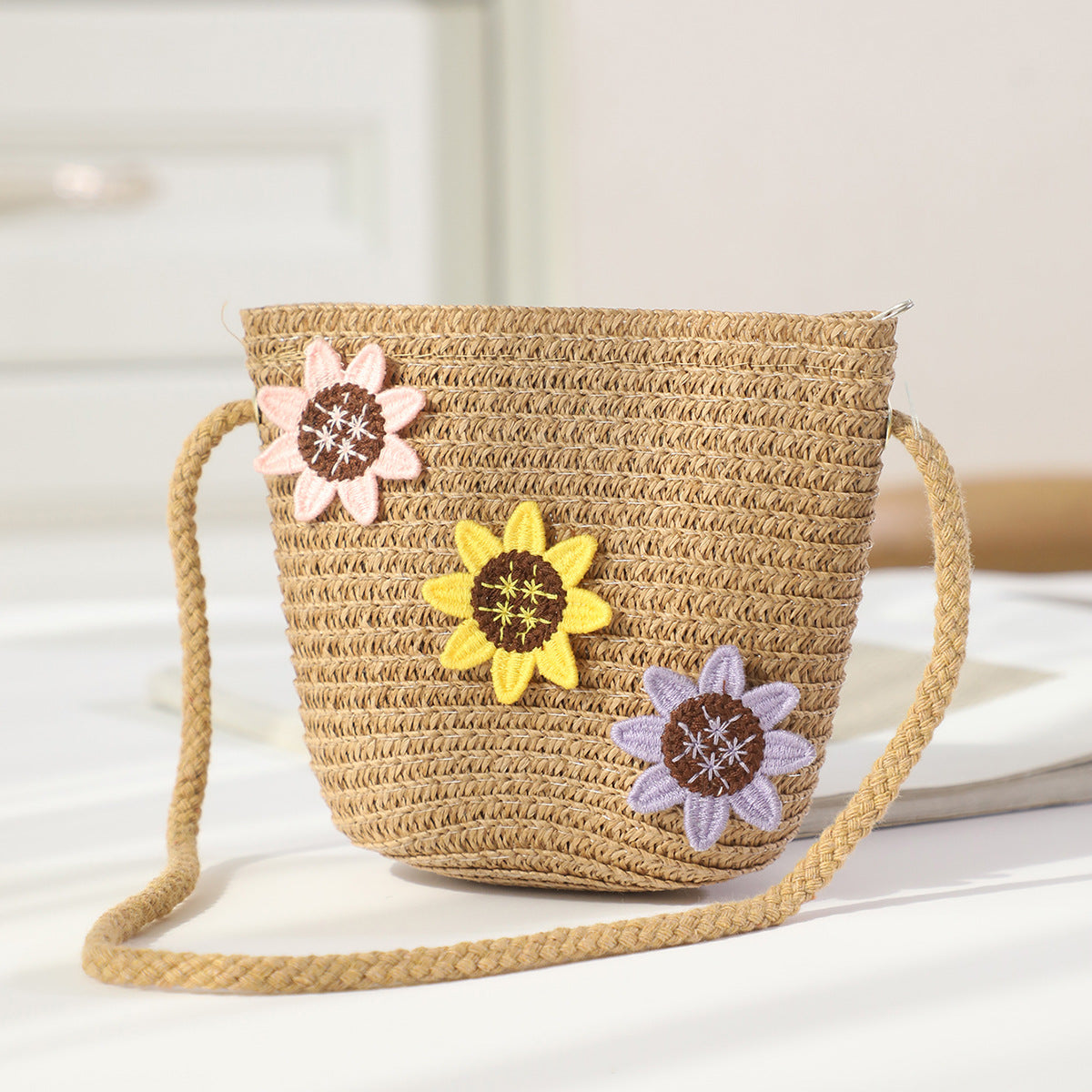 Cross-border New Children's Bag Spring and Summer New Children's Crossbody Bag Handmade Straw Satchel Travel Mini Coin Purse