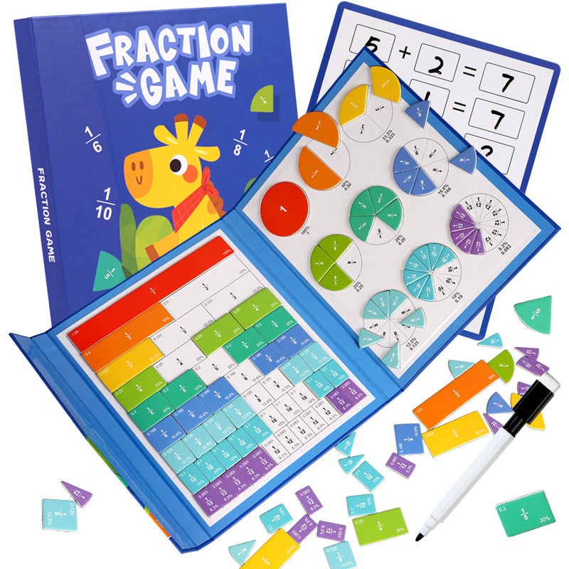 Magnetic Fraction Disk Demonstrator Numerator and Denominator Cognitive Addition and Subtraction Operation Third Grade Primary School Mathematics Teaching Aids Toys