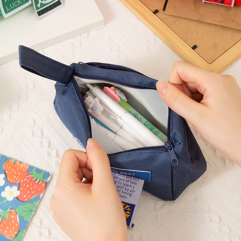 The Future Is Promising, Large-Capacity Oxford Cloth Pencil Bag, Student Inspirational Text, Double-Layer Storage Pencil Bag, Learning Stationery Bag