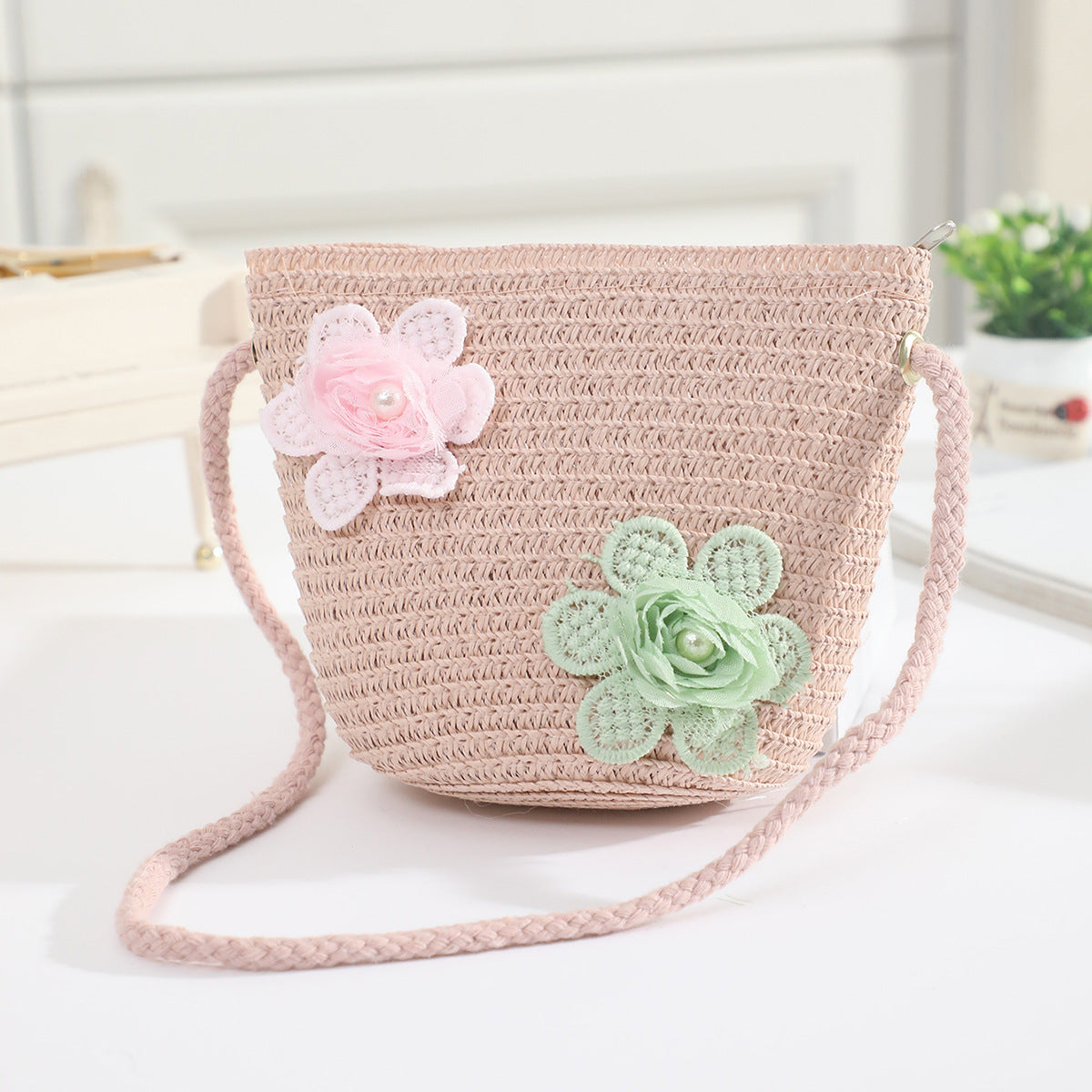 Cross-border New Children's Bag Spring and Summer New Children's Crossbody Bag Handmade Straw Satchel Travel Mini Coin Purse