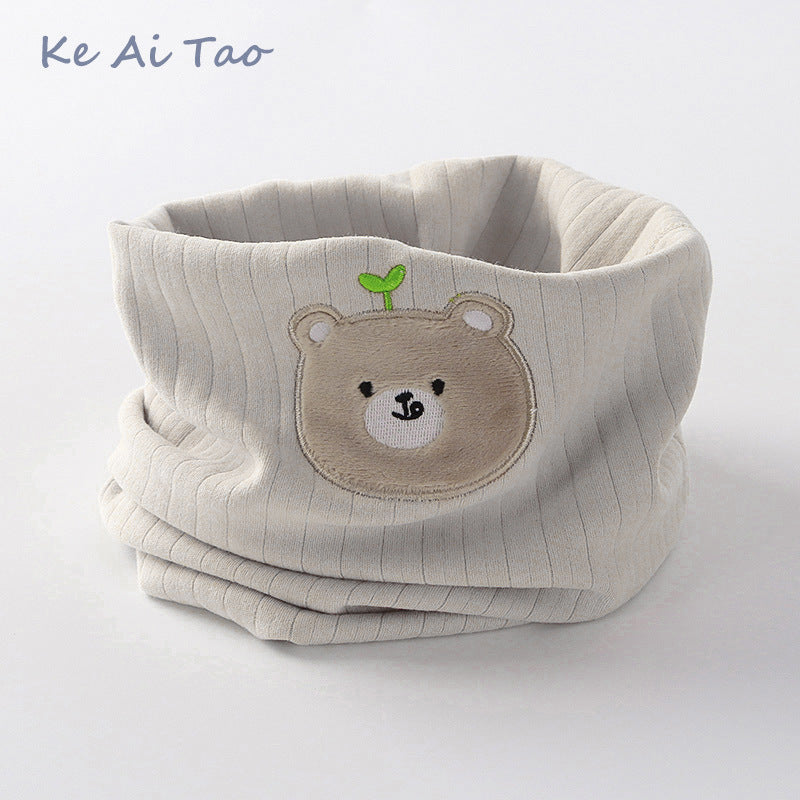 Children's Neck Warmer Autumn and Winter Fleece-Lined Warm A-Class Scarf Thickened Windproof Neck Gaiter Multifunctional Hat Neck Protector Cartoon