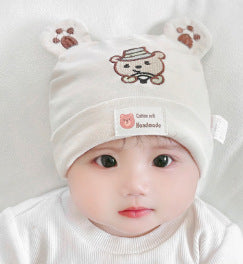 Katu Bear Infant Hat Spring & Fall 3-6-12 Months Male and Female Baby Pullover Hat Cotton 100-Day Sleeping Hat