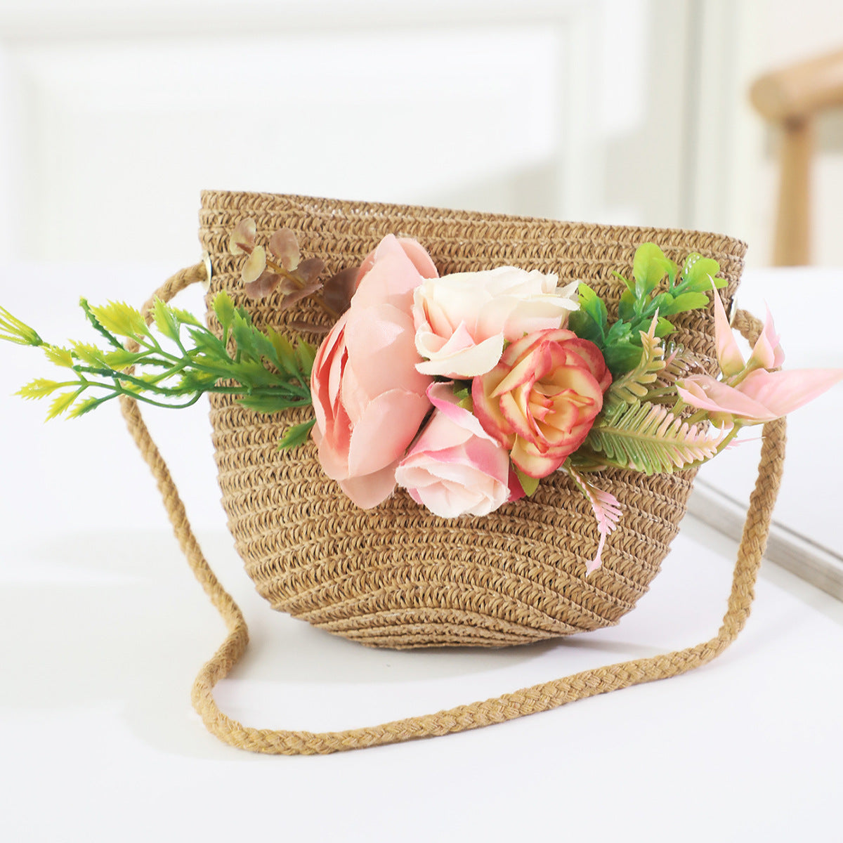 Cross-border New Children's Bag Spring and Summer New Children's Crossbody Bag Handmade Straw Satchel Travel Mini Coin Purse