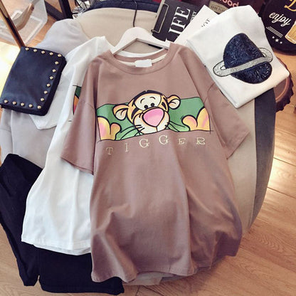 2023 Pregnant Women's Summer Cotton Short-sleeved T-shirt Loose Casual plus size Fashion Summer Pregnant Women's Long Top