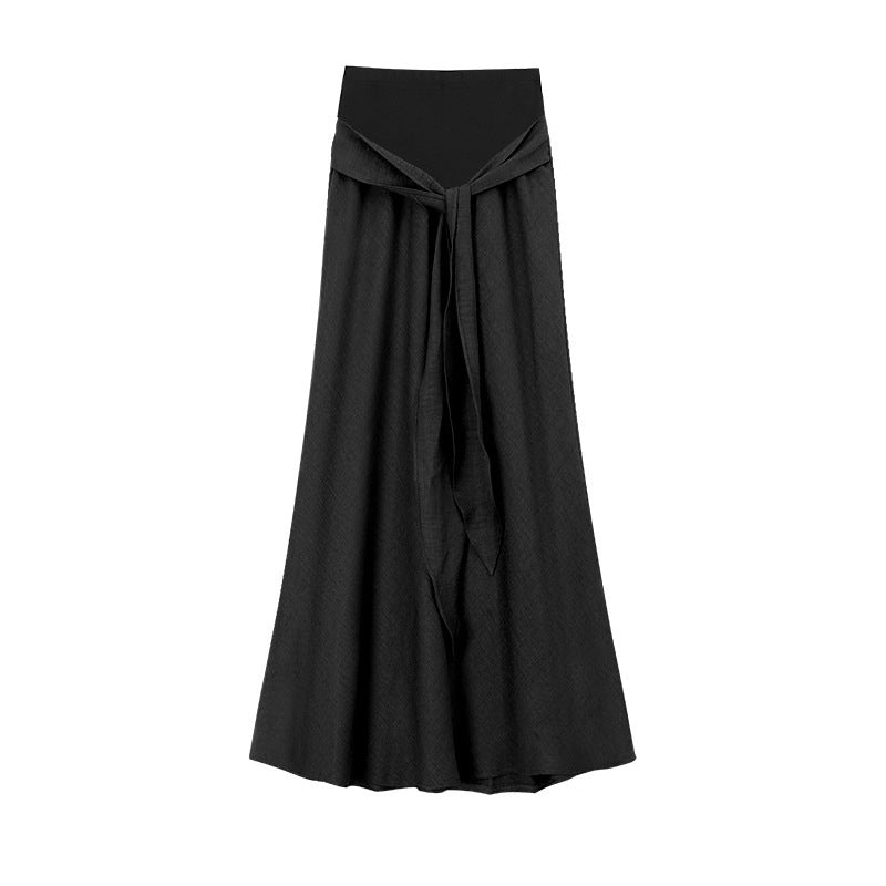 Maternity 2025 Spring New Korean Style Fashion Lace-up Fish Tail Belly-supporting Long Dress for Pregnant Women