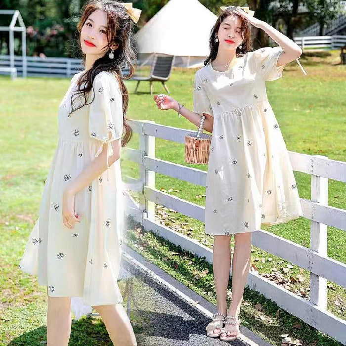 Pregnant Women's Summer Dress Printed dress Internet Popular 2022 suit Summer Thin Summer Skirt Top-grade Maternity Dress