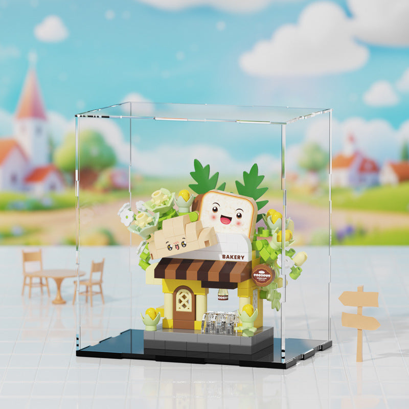 Compatible with Lego City Architecture Street View Hamburg Coffee Flower Shop Small Shop Building Blocks Children's Educational Toys Gifts