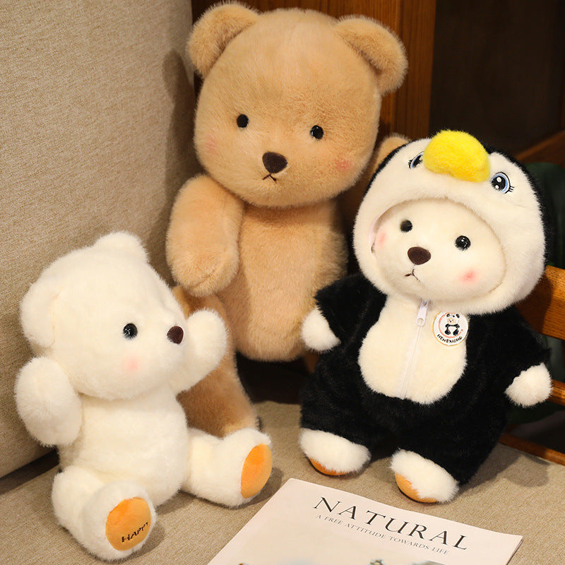 Transformation Bear Doll Cute Plush Toy Girl Sleeping with Teddy Bear Birthday Gift Sleeping Doll
