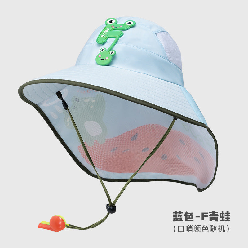 Children's Sunscreen Hat Summer Anti-UV Sun Hat for Boys Breathable Big Brim Girl's Fisherman Hat Sun Hat Thin