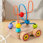 Children's Early Education Second-Line and Third-Line Bead Puzzle Beaded Hand-Eye Coordination Animal Maze Track Trailer Wooden Toy