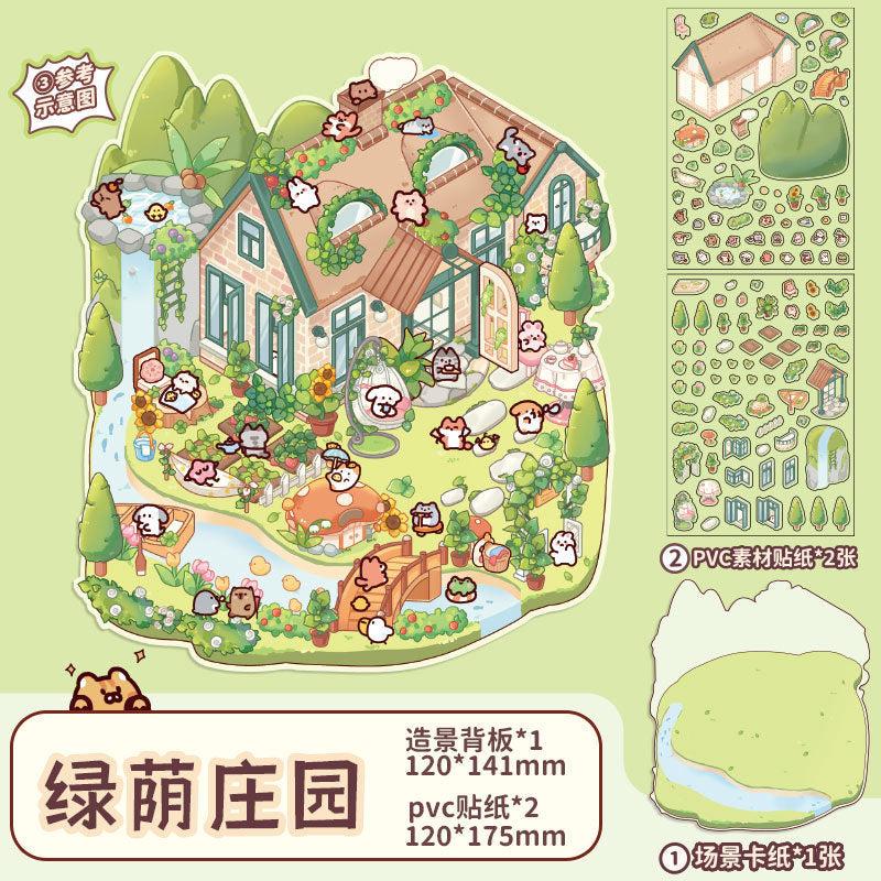 Mr. Paper Landscaping Flat Stickers Prince Fairy Tale Book Series DIY 3D Landscaping Flat Sticker Pack