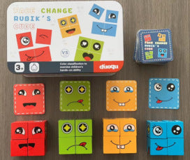 Tiktok-Style Face-Changing Magic Cube Smiley Face Fun Expression Building Block Puzzle Children's Toy Logical Thinking Educational