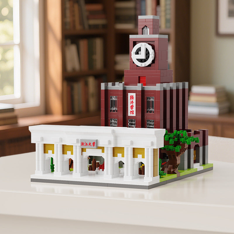 Tsinghua University Famous School Assembled Building Blocks Compatible with Lego Particles Peking University Architectural Model Training Institution Event Gifts