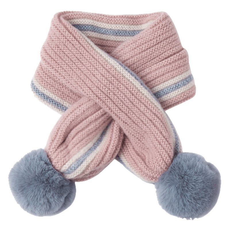 Babamama children's scarf winter thick warm jacquard love boy's scarf baby girl's thickened scarf scarf