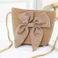 Straw Handmade Bow Woven Mobile Phone Bag Cross-border Hot Selling Women's Crossbody Seaside Straw Woven Crossbody Woven Bag Factory