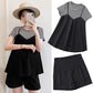 Maternity 2023 Summer Maternity Fake Three-piece Striped Short-sleeved T-shirt Top Abdominal Pants Shorts Two-piece Set
