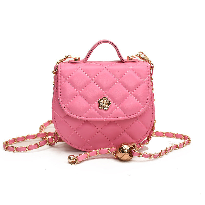 Dropshipping New Personalized Kidsren's Shoulder Bag, Fashionable and Versatile Girl's Crossbody Bag, Pure Color Pu Design Coin Purse