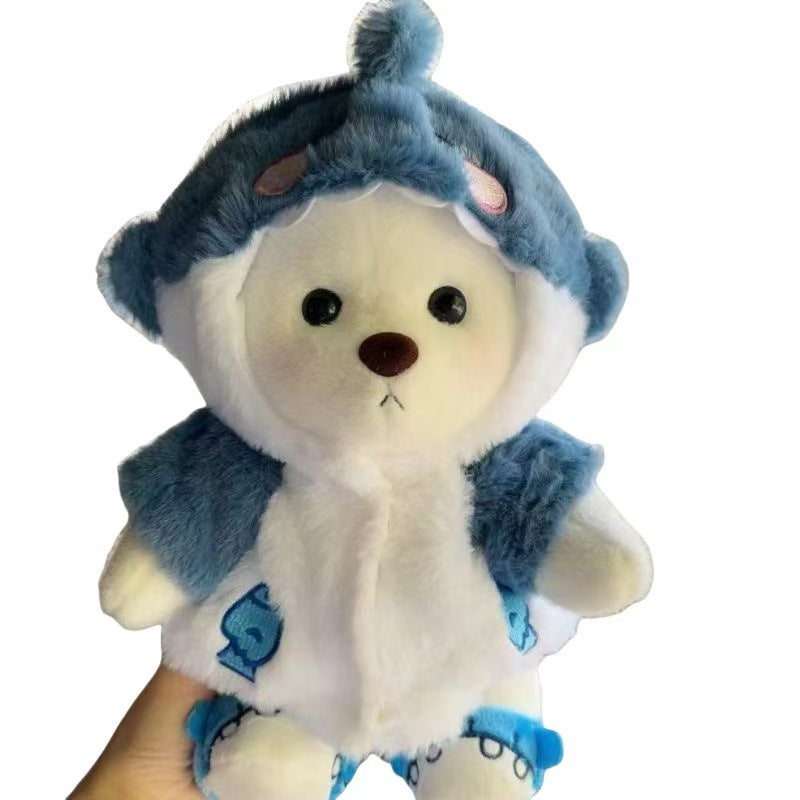 Popular 30cm Shark Bear Cross-Dressing Doll Hooded Plush Cross-Dressing Doll Lina Bear Clothes Can Be Removed