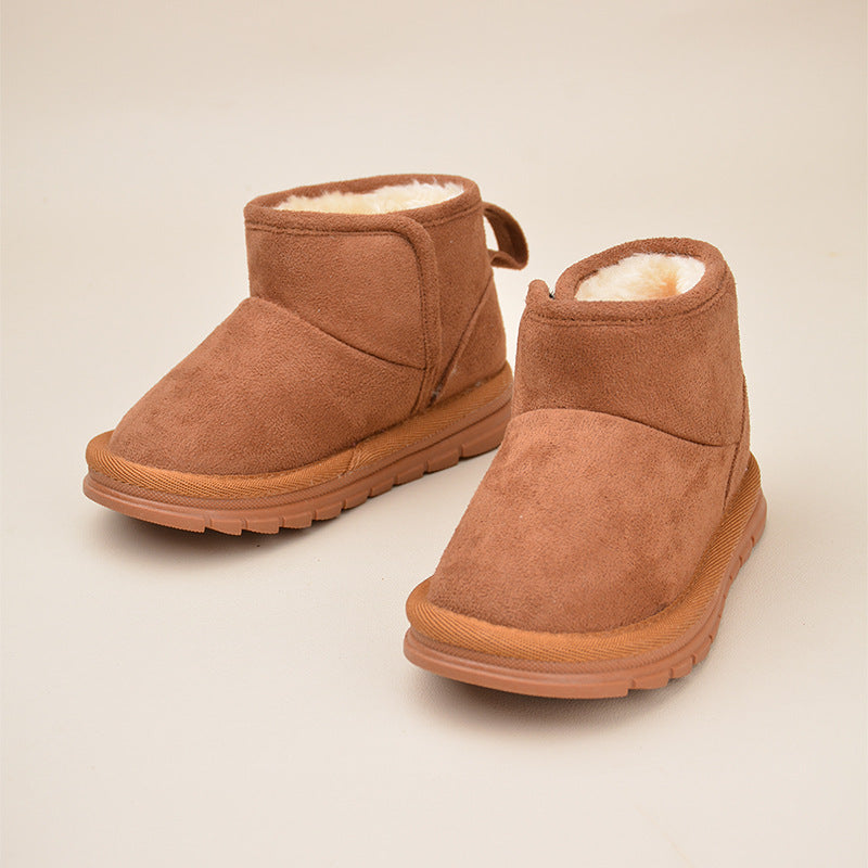 Winter Baby Girl's Fleece-Lined Warm Children's Snow Boots Casual Velcro Boys' Baby Short Boots Cross-Border Wholesale