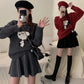 Pregnant Women's Autumn and Winter New Knitted Skirt Casual Slimming Pleated A- line Skirt Simple