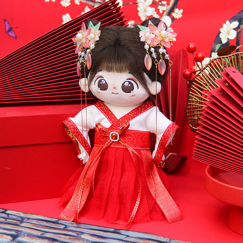 A generation of original genuine antique doll 20cm cotton doll clothes ancient Chinese clothing suit skirt