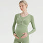 Maternity Autumn and Winter Thermal Underwear Nursing Sleepwear All-Season Warm No-Wear Underwear Postpartum Maternity Top Base Layer
