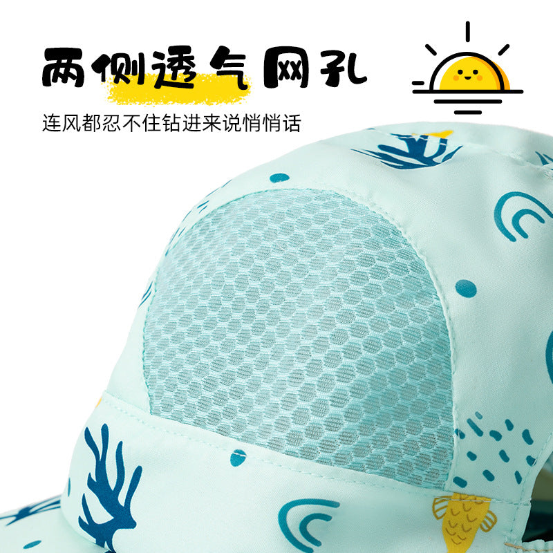 Children's Sunscreen Hat Summer Anti-UV Sun Hat for Boys Breathable Big Brim Girl's Fisherman Hat Sun Hat Thin