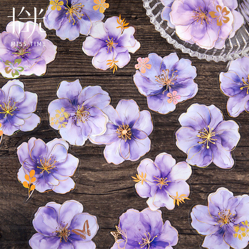 Pick up Pet Flower Sticker Pack, Hot Stamping Handbook DIY Decorative Material Stickers, 20 Pieces in Cross-Border 6 Styles