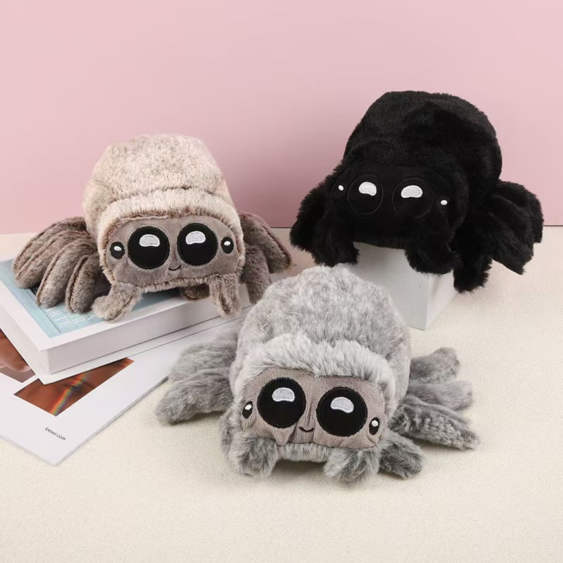 Cross-border simulation small spider doll Lucas spider black and white spider plush toy doll