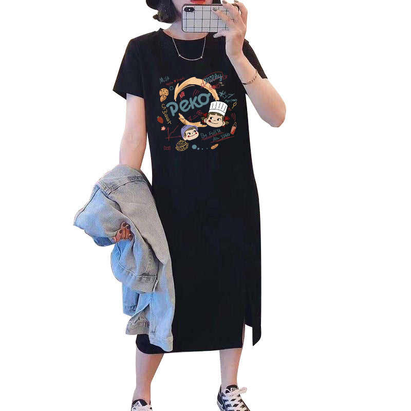 Breastfeeding Dress for Hot Moms When Going Out in Summer, Fashionable Cartoon T-Shirt Skirt, Breastfeeding Clothes, Maternity Clothes, Summer Clothes