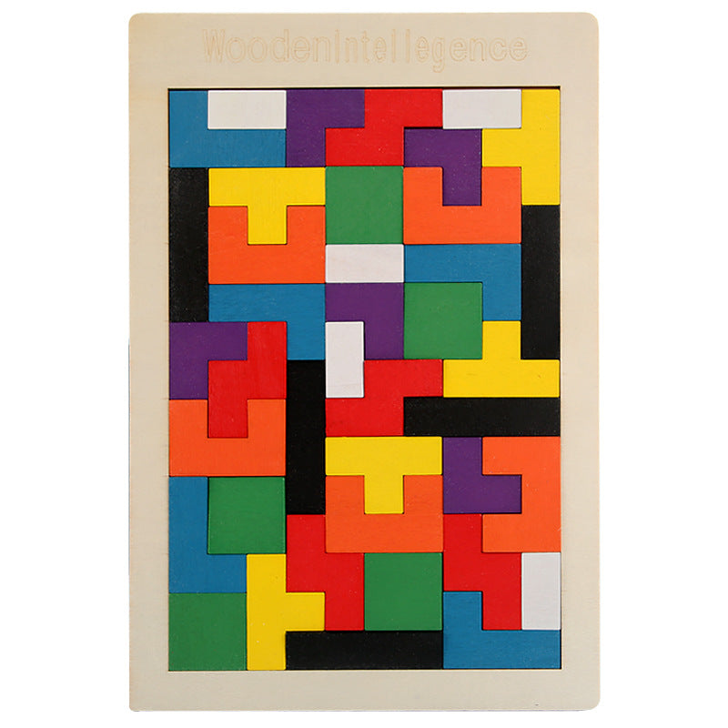Factory Wooden Early Education Boys and Girls Accumulates Tetris Jigsaw Puzzle 3456-year-old Children's Educational Toys