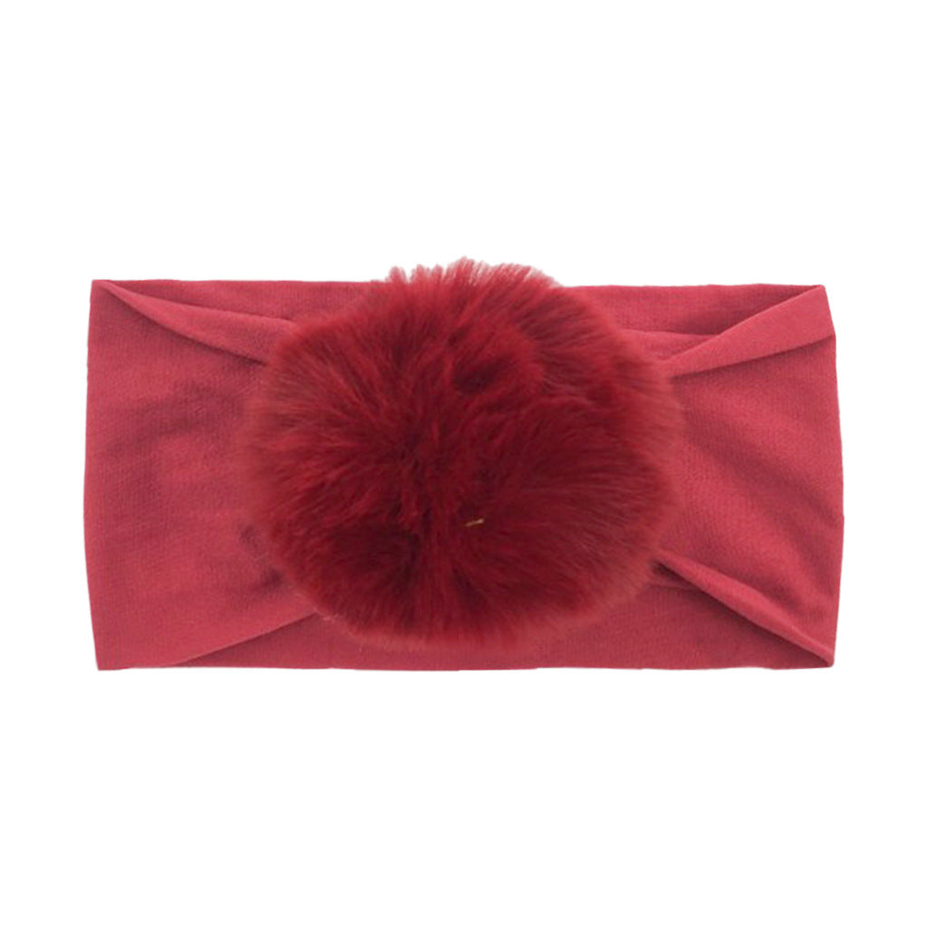 2023 new children's seamless hair band Europe and the United States new baby nylon fur ball headscarf baby hair band