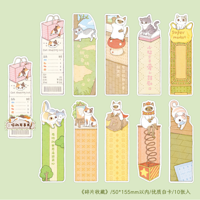 Paper Bookmark Meow's Everything Book Cute Flash Sand Bookmark Student Reading Marker Booklet Creative Gift Writable
